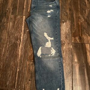 Women's Distressed Blue Skinny Jeans